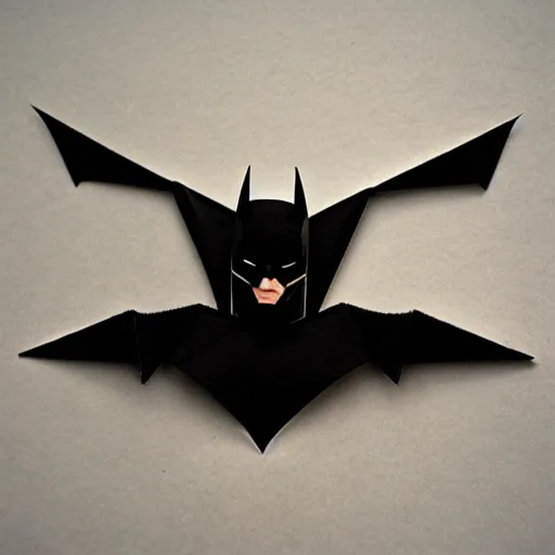 Image similar to batman origami, highly detailed