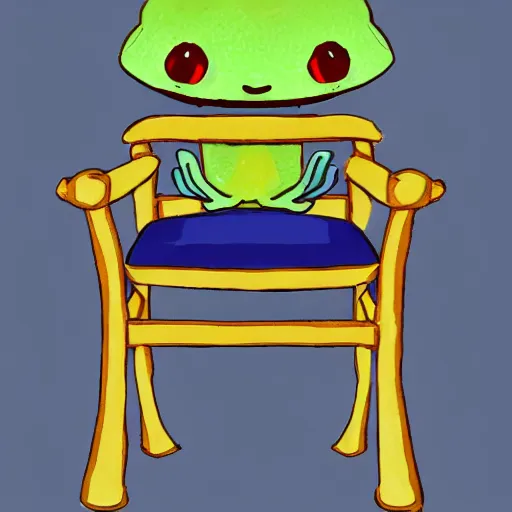 Image similar to cute froggy chair from animal crossing, fanart