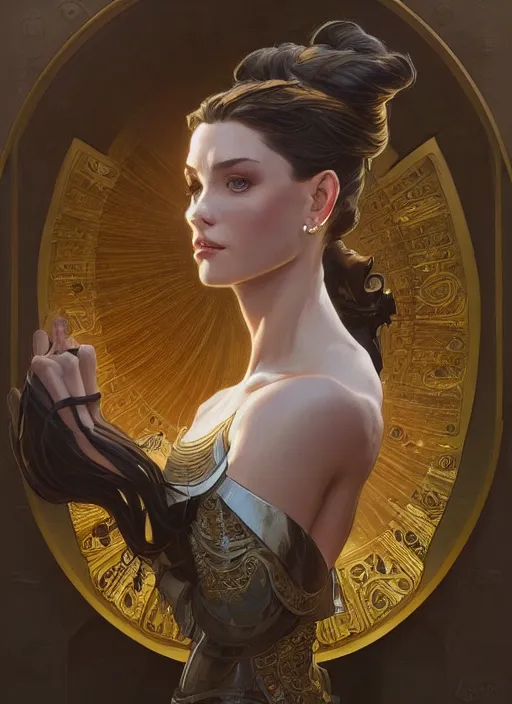 Prompt: portrait of knight, elegant, intricate, headshot, highly detailed, digital painting, artstation, concept art, sharp focus, illustration, art by artgerm and greg rutkowski and alphonse mucha