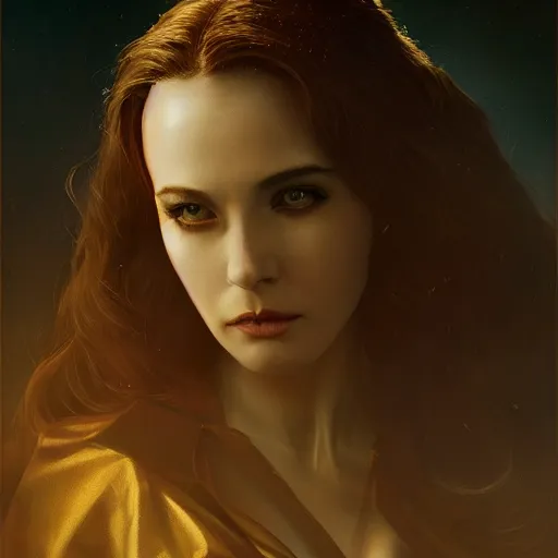 Image similar to Riveting high society regal female vampire portrait, atmospheric lighting, painted, intricate, volumetric lighting, beautiful, rich deep colors masterpiece, golden hour, sharp focus, ultra detailed, by Leesha Hannigan, Ross Tran, Thierry Doizon, Kai Carpenter,Ignacio Fernández Ríos