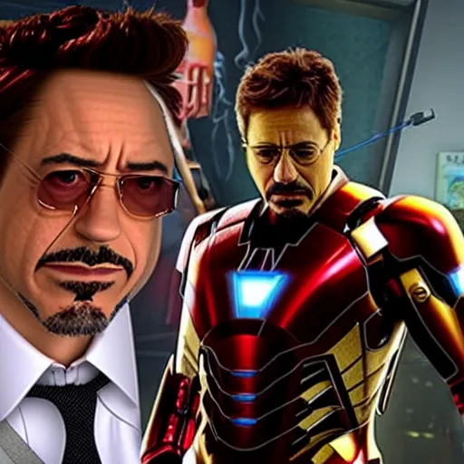 Prompt: robert downey jr. as tony stark