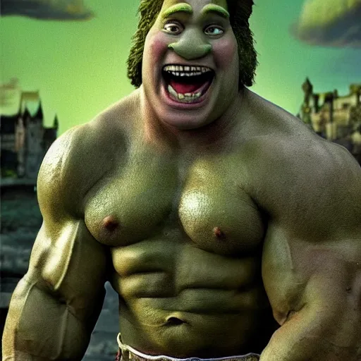 Image similar to arnold schwarzenegger as shrek