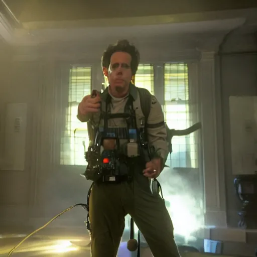 Image similar to Ben Stiller as a Ghostbuster in the movie Ghostbusters movie still 8k hdr