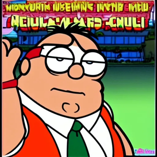 Image similar to peter Griffin in the style of Chris Chan and sonichu