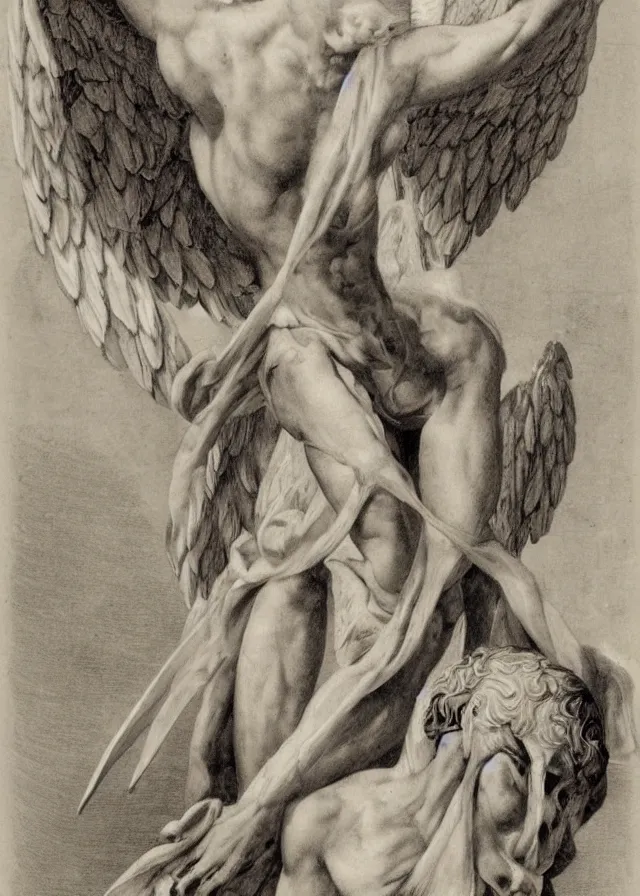 Prompt: dissection of an angel, detailed biological anatomy of an angel