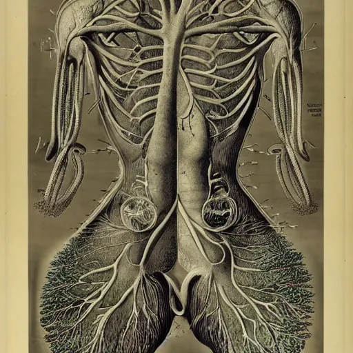 Prompt: Anatomic diagram of Alex Jones by Ernst Haeckel, Scientific illustration, internal organs