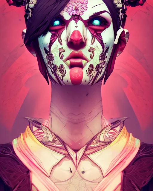 Image similar to symmetry!! portrait of floral! borderlands 3 psycho, intricate, elegant, highly detailed, digital painting, artstation, concept art, smooth, sharp focus, illustration, art by wlop and rossdraws, 8 k