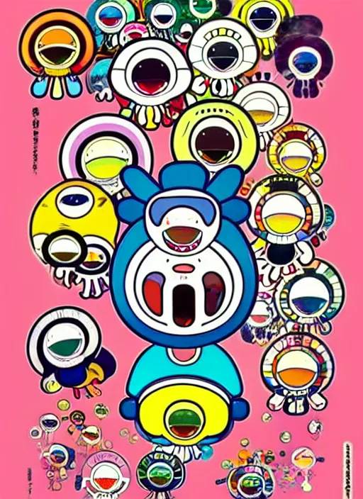 Image similar to a picture of a sticker that says stay weird, a screenprint by takashi murakami, trending on behance, funk art, concert poster, poster art, art