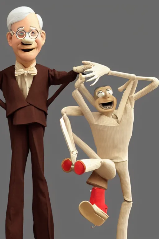 Image similar to Steve Martin as a marionette, 3d rendered style