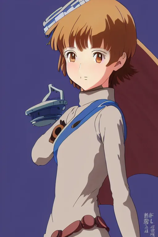 Image similar to anime art full body portrait character nausicaa concept art, anime key visual of elegant young female, short brown hair and large eyes, finely detailed perfect face delicate features directed gaze, sunset in a valley, trending on pixiv fanbox, studio ghibli, extremely high quality artwork by kushart krenz cute sparkling eyes hayao miyazaki