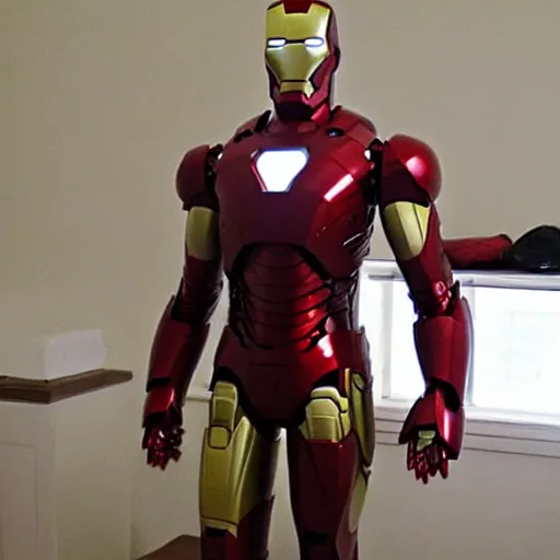 Prompt: Low budget iron man, bad quality, laughably poor attempt