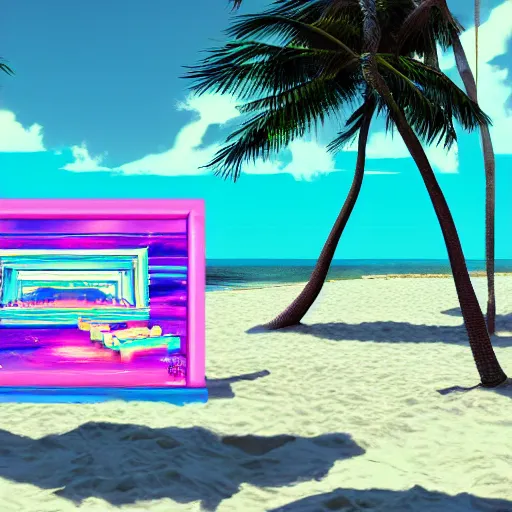 the vaporwave beach | Stable Diffusion | OpenArt