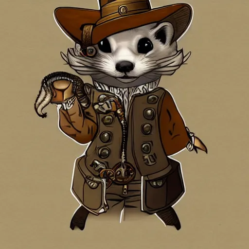 Image similar to steampunk ferret in tophet art