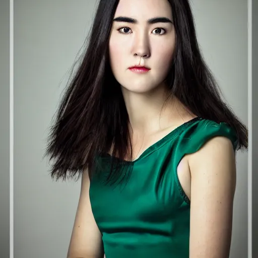 Image similar to a portrait photo of a beautiful young woman who looks like a korean jennifer connelly