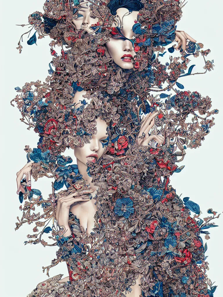 Image similar to fashion advertising campaign by james jean, highly detailed, intricate