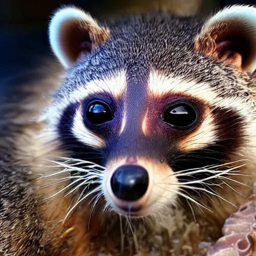 Image similar to photo of a hybrid between an octopus and a raccoon