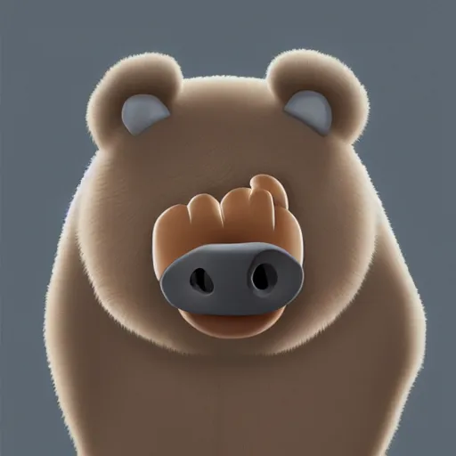 Image similar to character man bear pig from south park in life, hyperrealistic, realistic, hyperrealism, great detail, very detailed, 8 k, 4 k