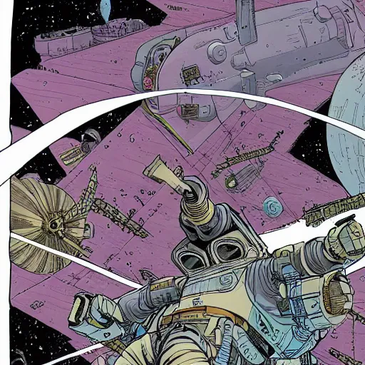 Image similar to orbital space settlement by Geoff Darrow
