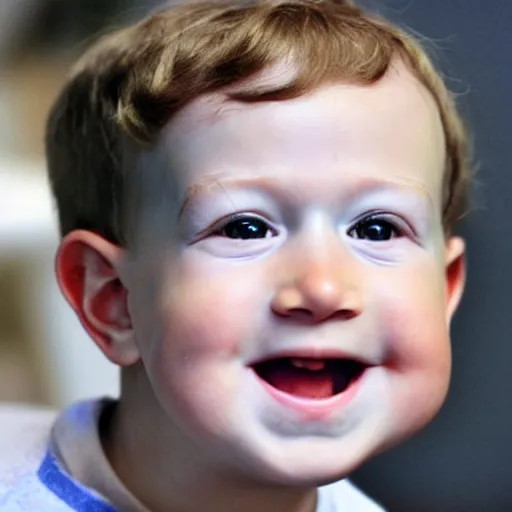 Image similar to a baby that looks exactly like Mark Zuckerberg