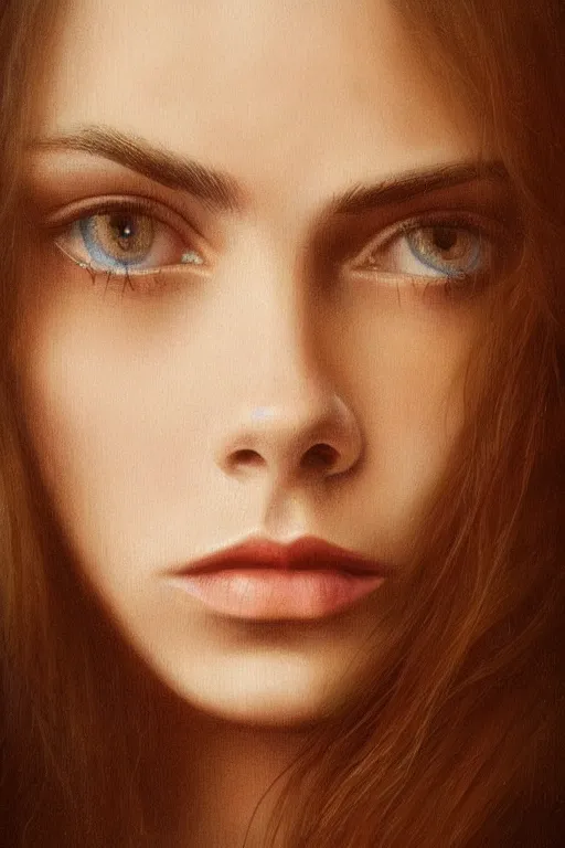 Image similar to cara delevigne painted by leonardo da vinci, vivid colors, high details, cinematic, 8k resolution, beautiful detailed, photorealistic, digital painting, artstation, concept art, smooth, sharp focus, illustration, fantasy background, artstation trending, octane render, unreal engine