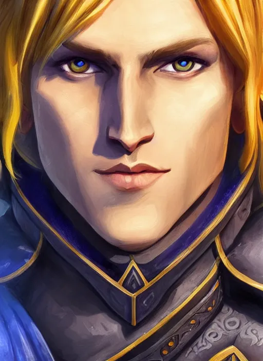 portrait of anduin wrynn from wow, in julie shuploc | Stable Diffusion ...