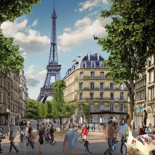 Prompt: a place in paris in 2 0 2 0