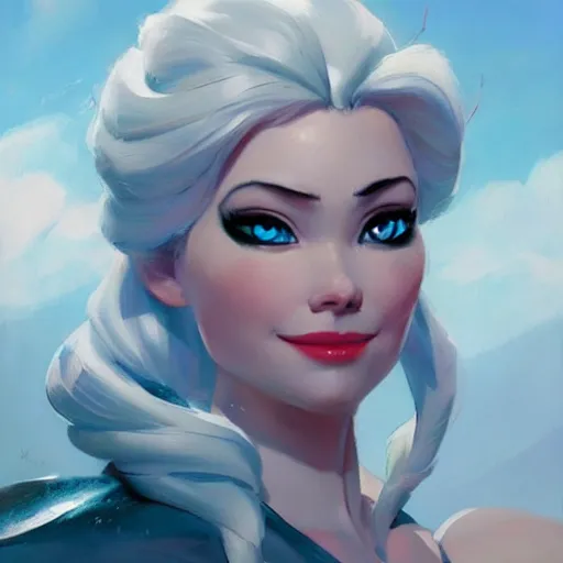 Prompt: greg manchess portrait painting of armored elsa from frozen as overwatch character, medium shot, asymmetrical, profile picture, organic painting, sunny day, matte painting, bold shapes, hard edges, street art, trending on artstation, by huang guangjian and gil elvgren and sachin teng