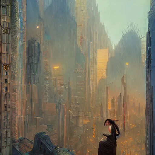 Image similar to utopian city in watercolors, 4 k resolution, ultra detailed, style of carlos schwabe, dariusz zawadzki, tom bagshaw, tom bagshaw, ismail inceoglu, robert mccall