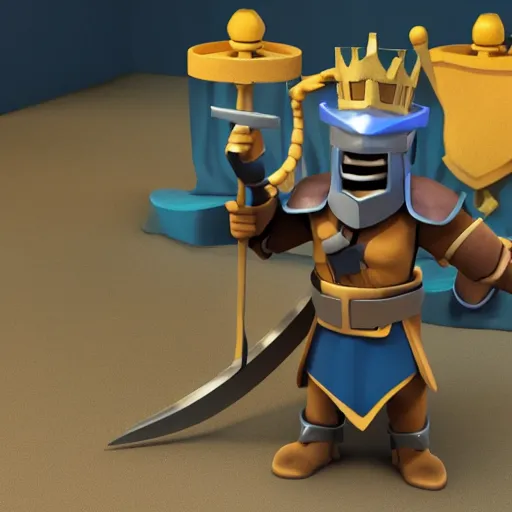 Prompt: a clash royale unit model of a snake knight