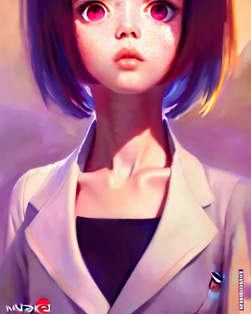 Image similar to portrait Anime space cadet girl cute-fine-face, pretty face, realistic shaded Perfect face, fine details. Anime. realistic shaded lighting by Ilya Kuvshinov Giuseppe Dangelico Pino and Michael Garmash and Rob Rey, IAMAG premiere, aaaa achievement collection, elegant freckles, fabulous