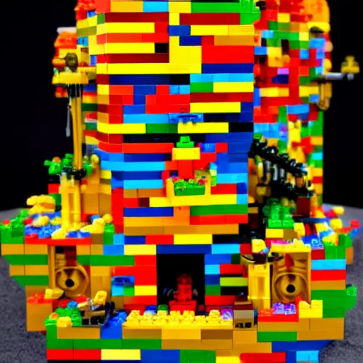 Image similar to hell made of lego