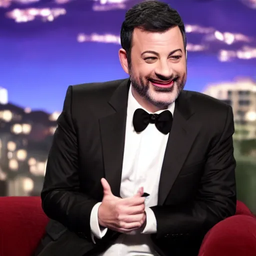 Image similar to Jimmy Kimmel interviewing The Joker, tv show, television