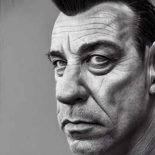 Image similar to cinematic portrait of till lindemann, intricate, elegant, by alyssa monks, highly detailed, symmetrical face, fine details, masterpiece, trending on artstation