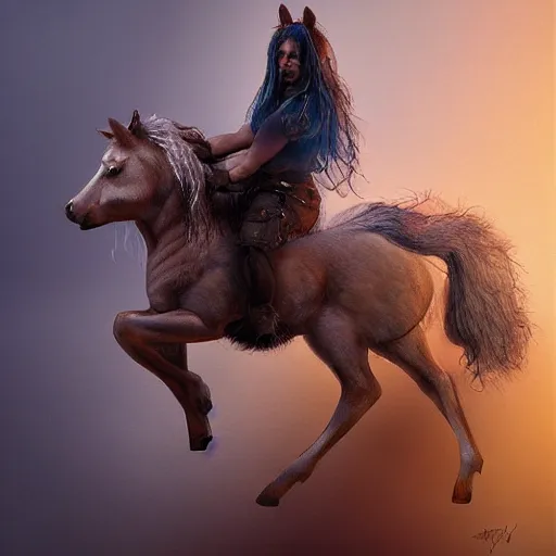 Prompt: a Shetland pony centaur by nuri iyem, james gurney, james jean, greg rutkowski, anato finnstark. hyper detailed, 50mm, award winning photography.