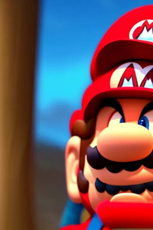 Image similar to a movie still of chris pratt as mario, highly detailed, studio lighting