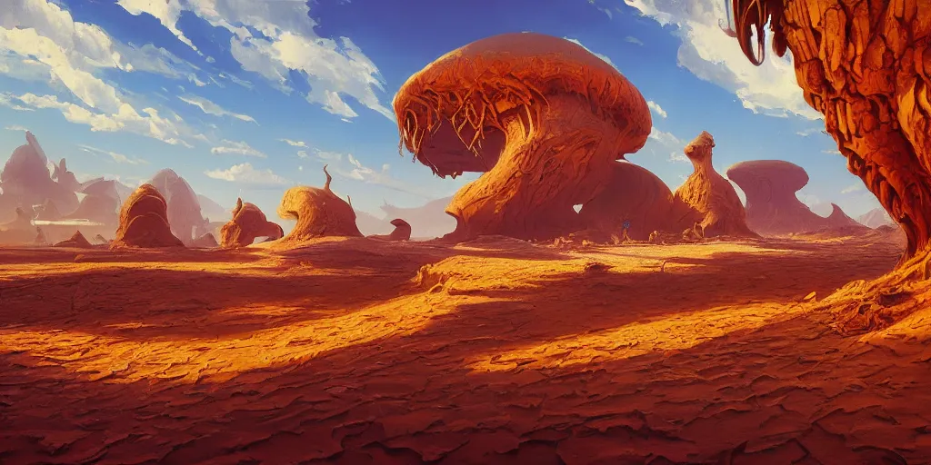 Image similar to the sands of time, a highly detailed cinematic oil painting by roger dean and alena aenami, dynamic lighting