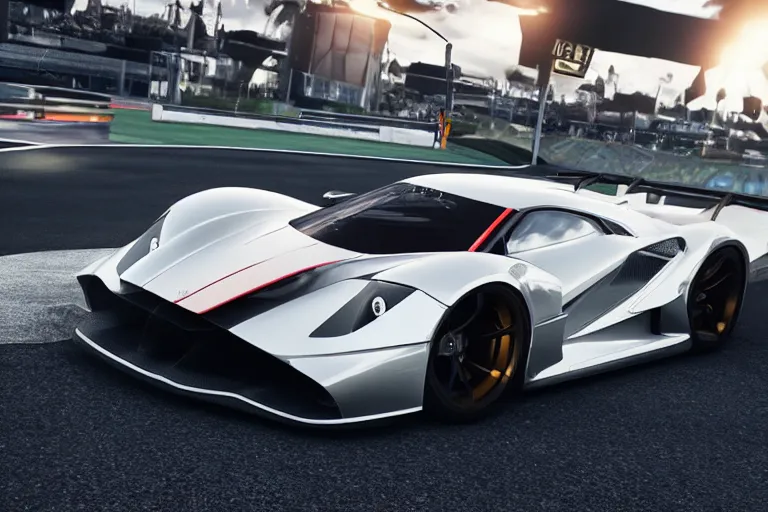 Image similar to sport car gran turismo 7 forza horizon need for speed fast and furious 5 unreal engine supercar hypercar game concept car octane render, 4 k, hd 2 0 2 2 3 d cgi rtx hdr style chrome reflexion global illumination ray tracing hdr arstation by ian pesty by jesper ejsing pixar and disney unreal