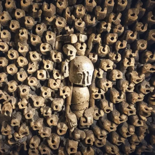 Image similar to a knight dead in a catacomb cell