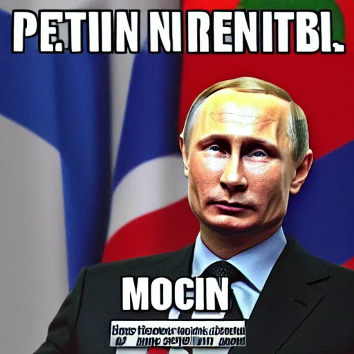 Prompt: meme of putin