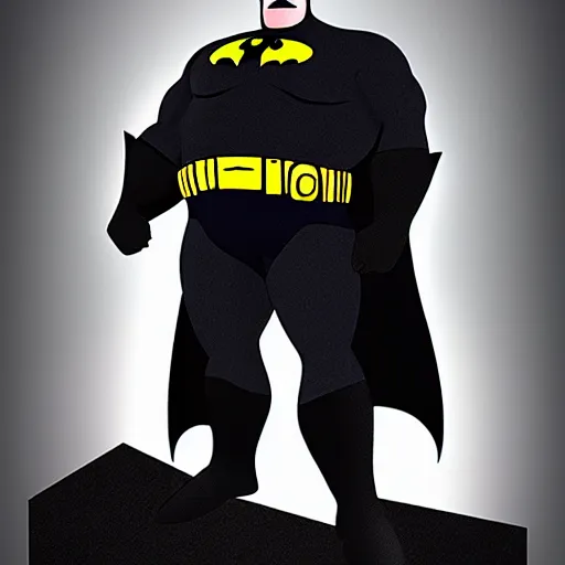 Image similar to very fat thick batman! realistic, 4 k,