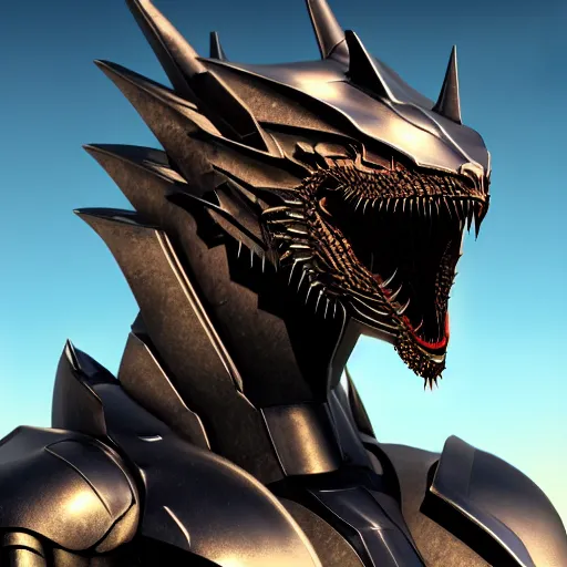 Image similar to epic beautiful bust shot, realistic detailed stunning armored anthropomorphic robot female dragon, doing an elegant pose, looking to the side, sleek streamlined armor and design, sharp claws, Slick LEDs, standing on two legs, on the beach during sunset, high quality, cinematic art, sunset lighting, artstation, deviantart, furaffinity