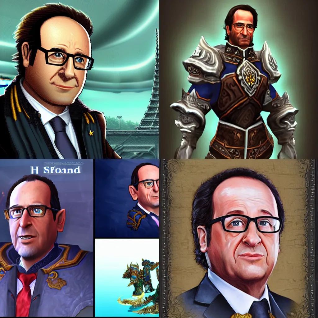 Prompt: portrait of Francois Hollande in style World of Warcraft