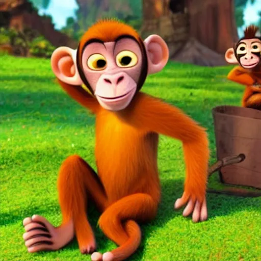 Prompt: monkey in the style of madagascar movie