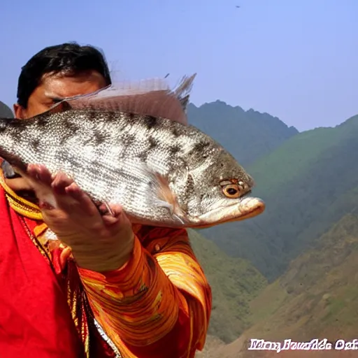 Image similar to Fish eats khinkali photo