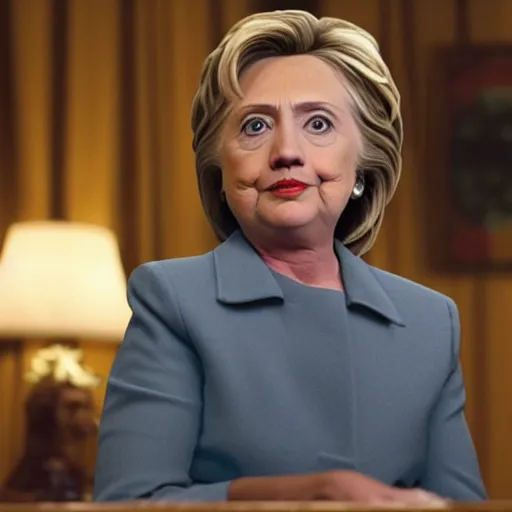 Image similar to screenshot of hillary clinton in twin peaks