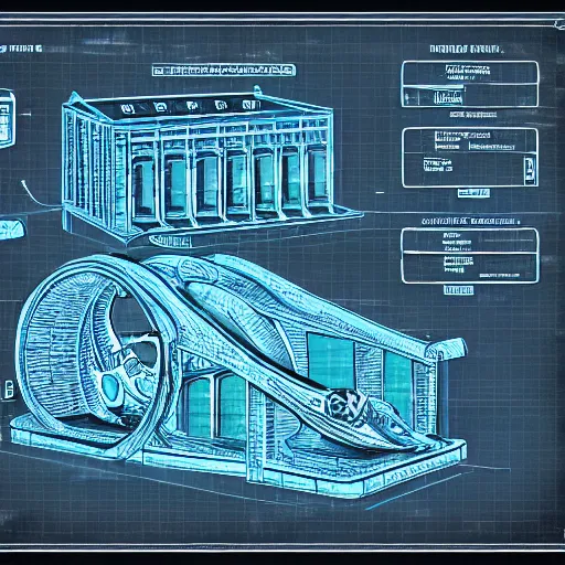 Image similar to time machine blueprints by aliens