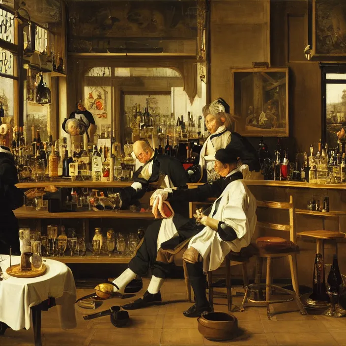 Image similar to still life of a fancy bar in tokyo by pieter claesz, oil on canvas, strong lighting, highly detailed, hyper realism, golden hour, god rays, hd, 4 k