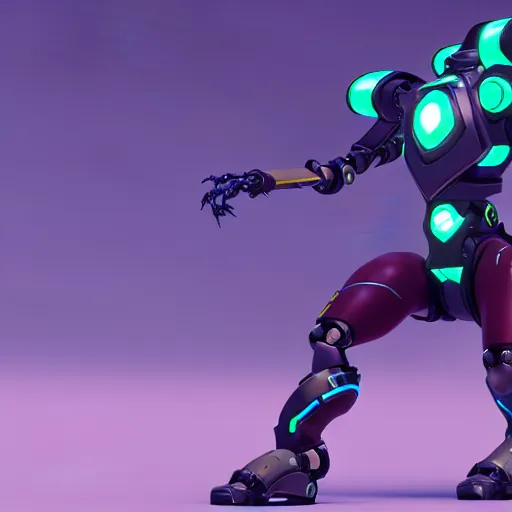 Prompt: a snake robot hero concept from overwatch, design, centered, ingame image, 4 k, octane render, unreal engine 5,