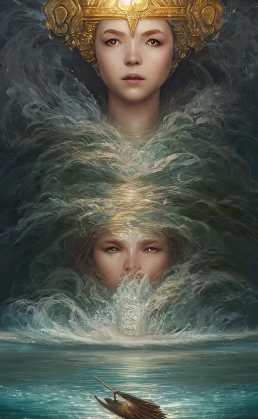 Image similar to the goddess of the lake, highly detailed, d & d, water everwhere fantasy, highly detailed, digital painting, trending on artstation, concept art, sharp focus, global illumination, ray tracing, illustration, art by artgerm and greg rutkowski and fuji choko and viktoria gavrilenko and hoang lap