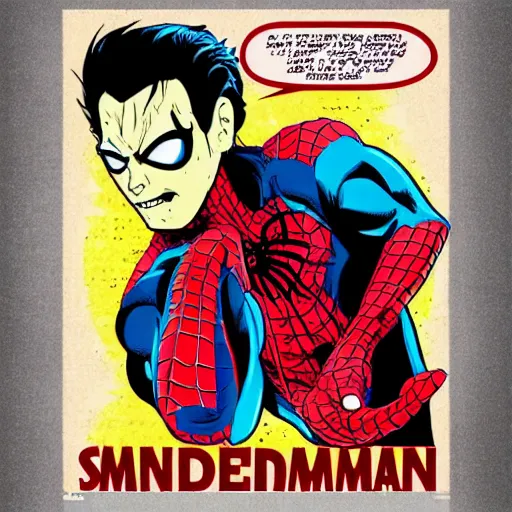 Image similar to individual intelligent manga spiderman silk screen butcher billy style